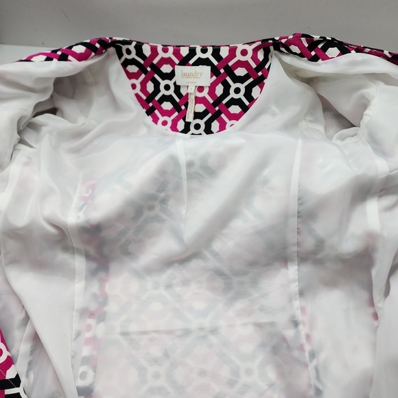 Laundry by Shelli Segal Blazer Jacket Geometric Print 2 - Picture 8 of 11
